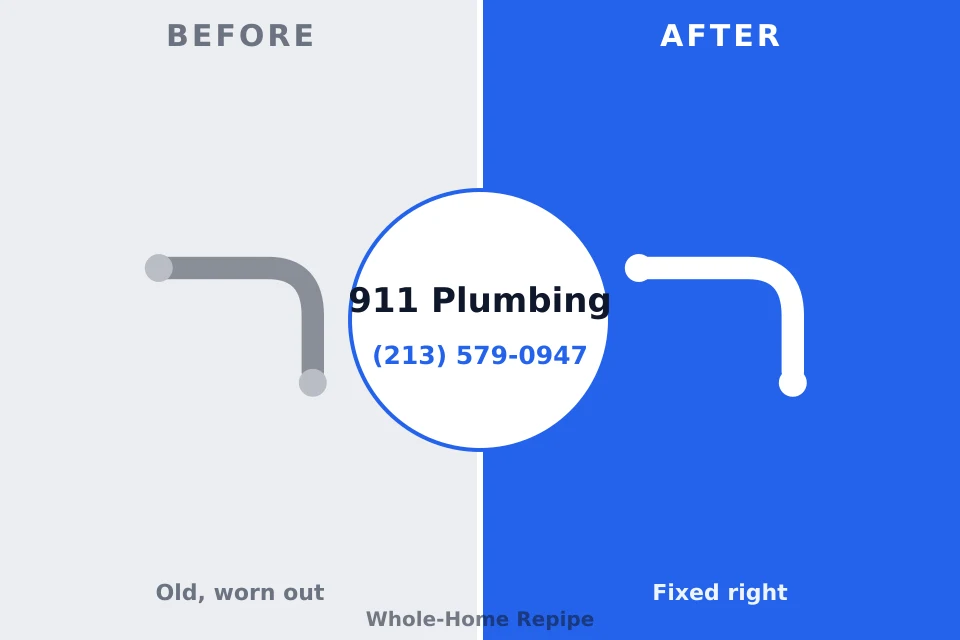 Before and after: plumbing repair Altoona, AL